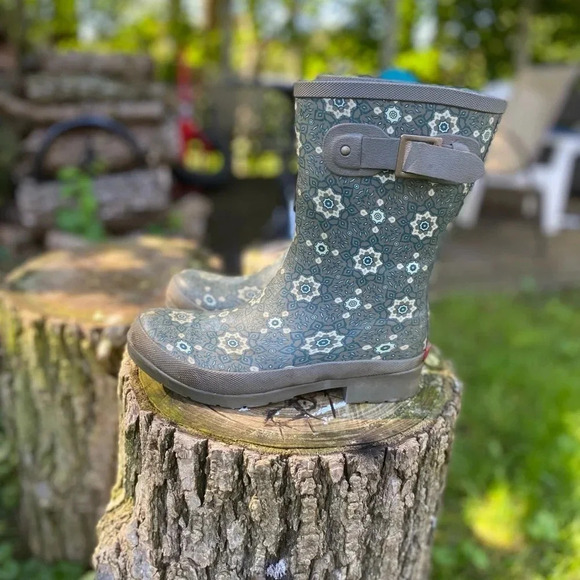 Chooka‎ Eastlake Isa Mid Rain Boot Wellie Mandala Print Gray Womens 6 - Picture 3 of 9